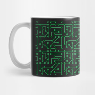 Green PCB printed circuit board trace line art Mug